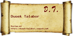 Dusek Talabor névjegykártya