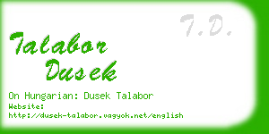 talabor dusek business card